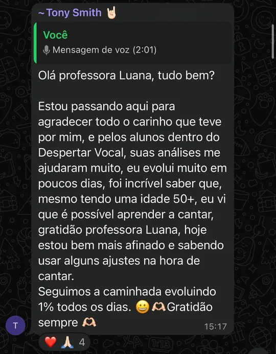 Depoimento de aluno da Luana Lopes 4